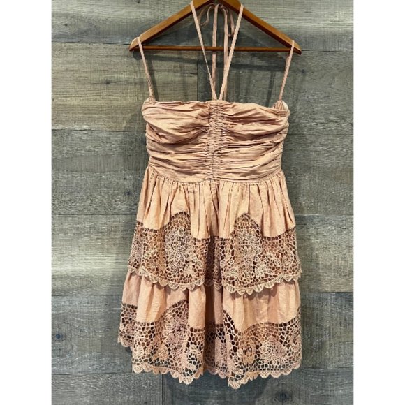 NWT ULLA JOHNSON Savannah Mini Dress Azalea Size 10 - Picture 6 of 7